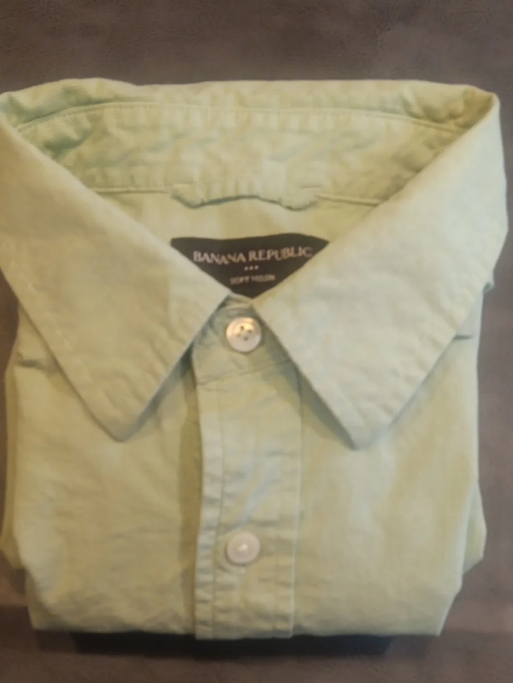 Banana Republic Soft Wash Utility Button Down Shirt Sage Green Large